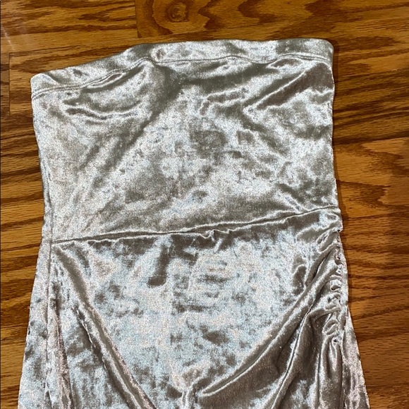 Velvet Tube Mini Dress - Pink - Picture 2 of 3